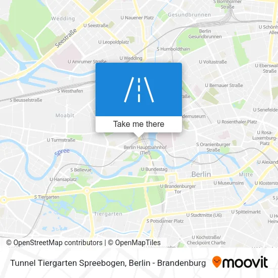 Карта Tunnel Tiergarten Spreebogen