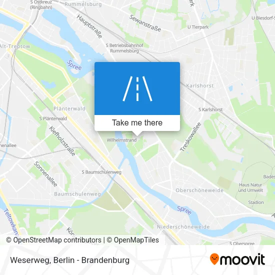 Карта Weserweg