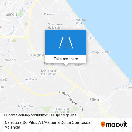 Carretera De Piles A L'Alqueria De La Comtessa map