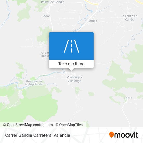 Carrer Gandia Carretera map