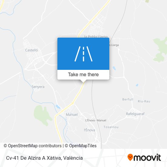 Cv-41 De Alzira A Xàtiva map