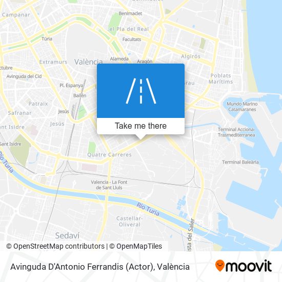 mapa Avinguda D'Antonio Ferrandis (Actor)