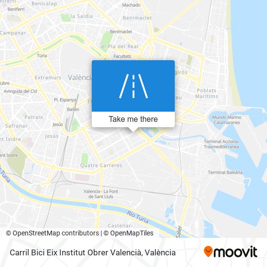 Carril Bici Eix Institut Obrer Valencià map