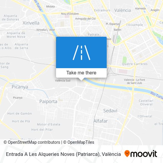 Entrada A Les Alqueries Noves (Patriarca) map