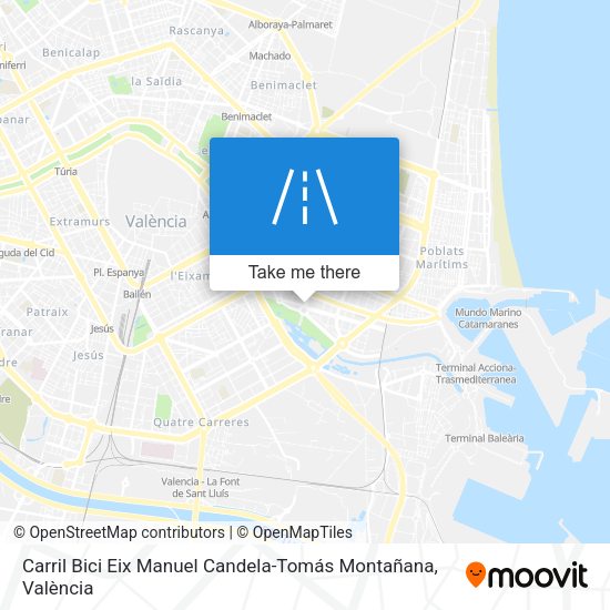 Carril Bici Eix Manuel Candela-Tomás Montañana map