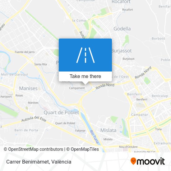Carrer Benimàmet map