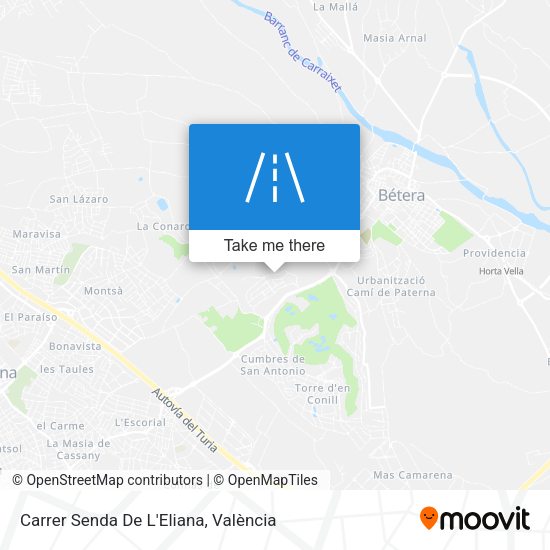 Carrer Senda De L'Eliana map