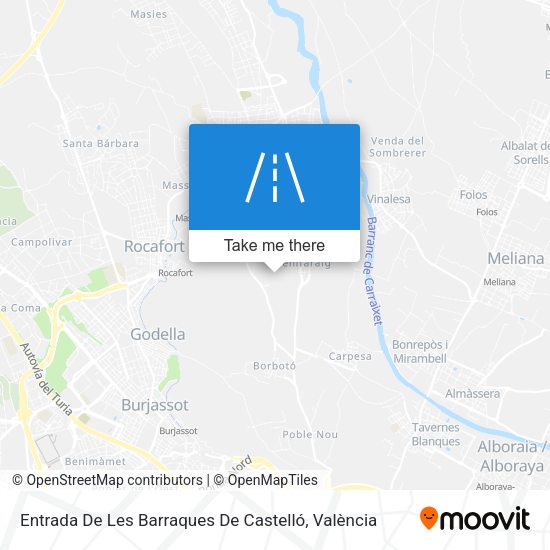 Entrada De Les Barraques De Castelló map