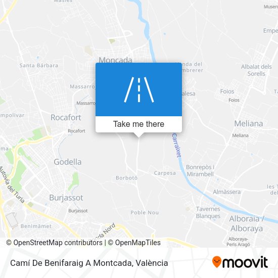 Camí De Benifaraig A Montcada map