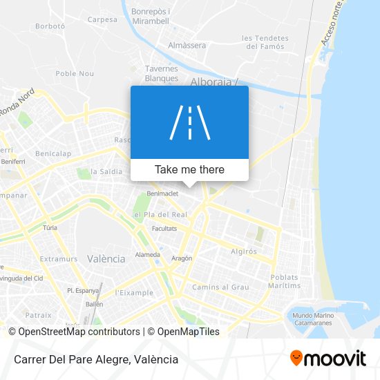 Carrer Del Pare Alegre map