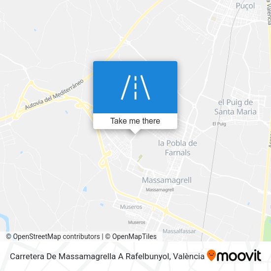 Carretera De Massamagrella A Rafelbunyol map