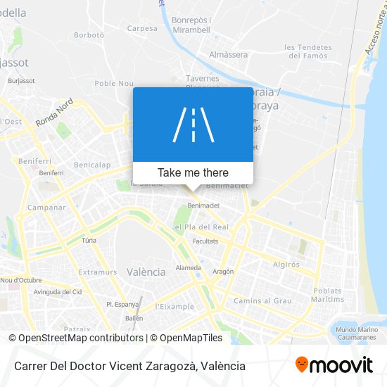 mapa Carrer Del Doctor Vicent Zaragozà