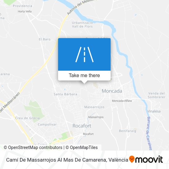 Camí De Massarrojos Al Mas De Camarena map