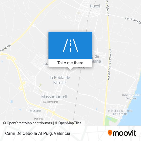 Camí De Cebolla Al Puig map