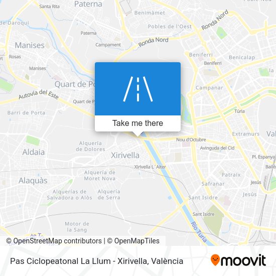 Pas Ciclopeatonal La Llum - Xirivella map