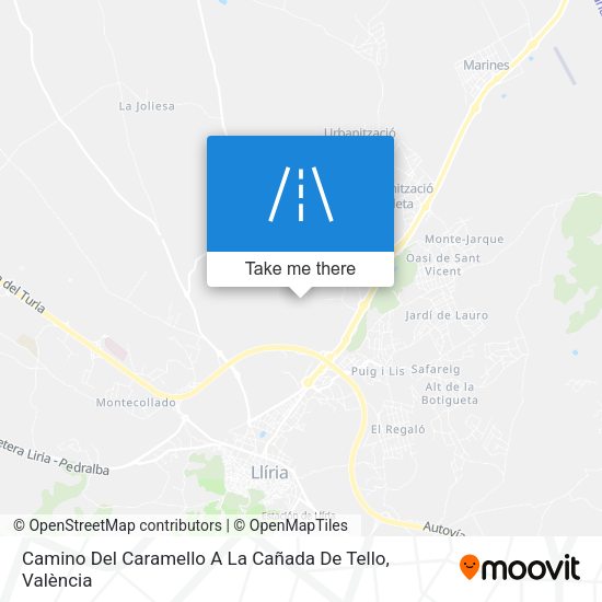 Camino Del Caramello A La Cañada De Tello map