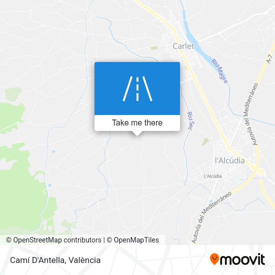 Camí D'Antella map