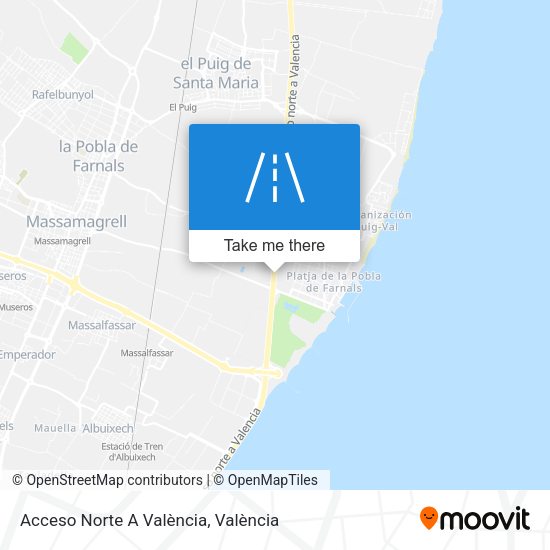 Acceso Norte A València map