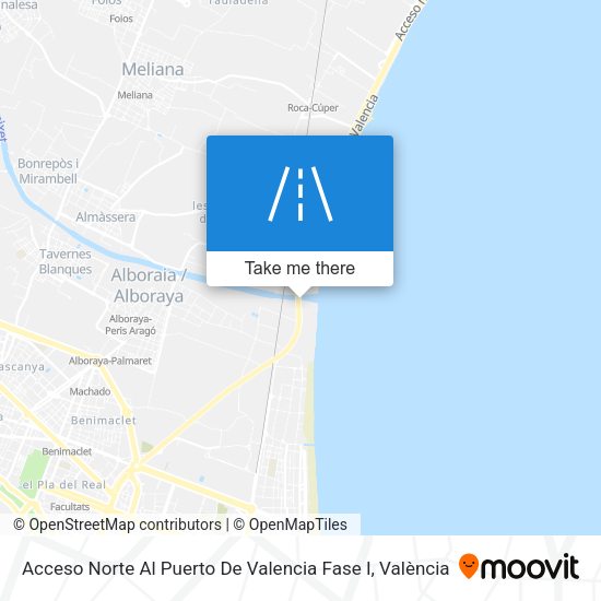 Acceso Norte Al Puerto De Valencia Fase I map