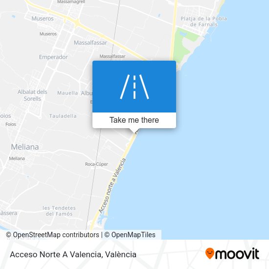 Acceso Norte A Valencia map