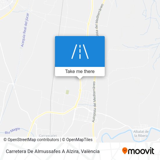 Carretera De Almussafes A Alzira map
