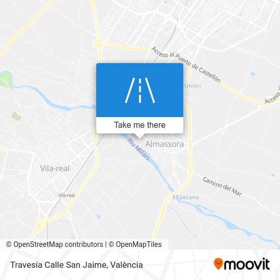 How to get to Travesía Calle San Jaime, Almazora by Train or Bus?