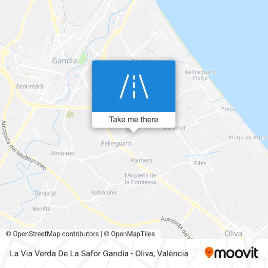 La Via Verda De La Safor Gandia - Oliva map