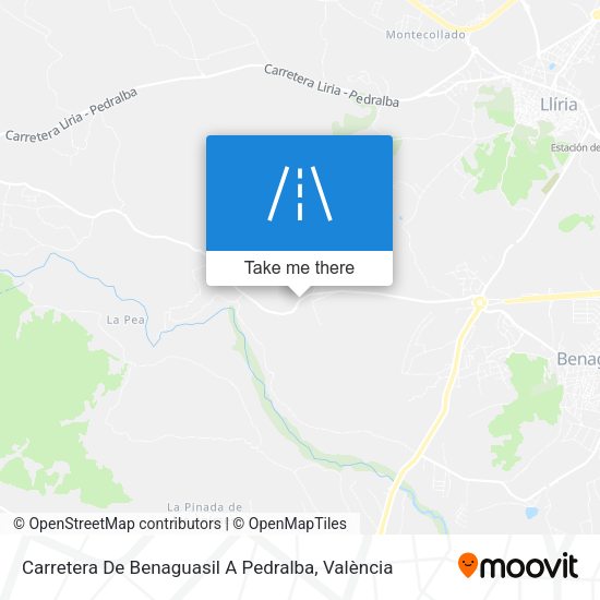 Carretera De Benaguasil A Pedralba map