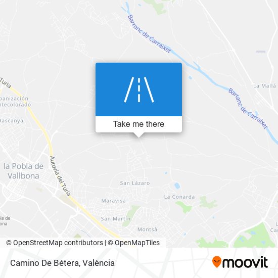 Camino De Bétera map