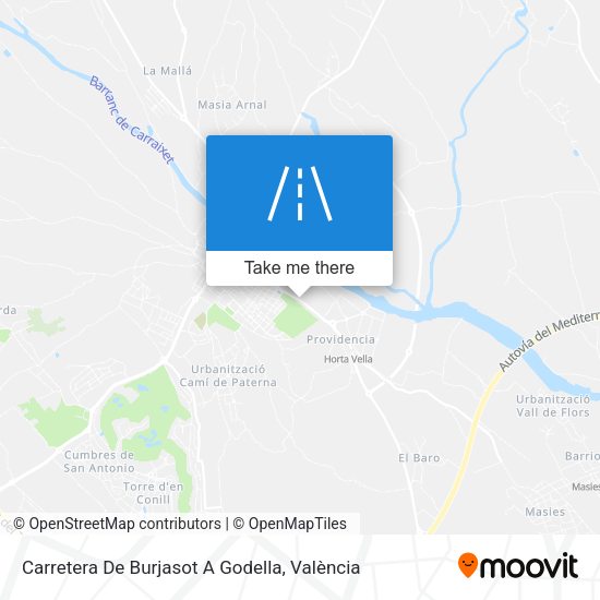 Carretera De Burjasot A Godella map