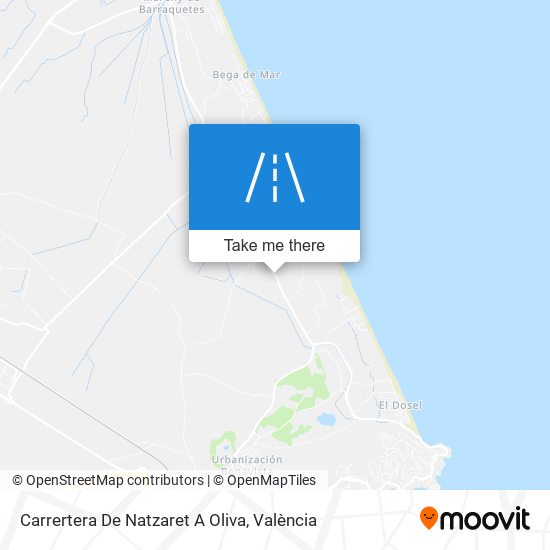 Carrertera De Natzaret A Oliva map