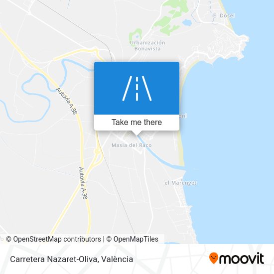 Carretera Nazaret-Oliva map