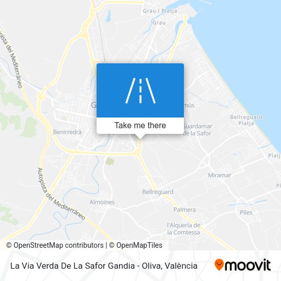 La Via Verda De La Safor Gandia - Oliva map