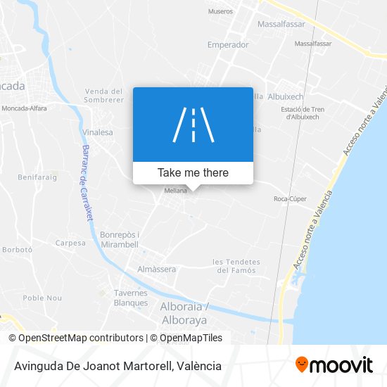 mapa Avinguda De Joanot Martorell