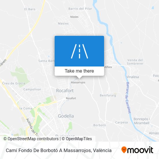 Camí Fondo De Borbotó A Massarrojos map