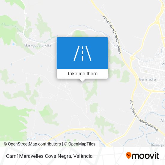Camí Meravelles Cova Negra map