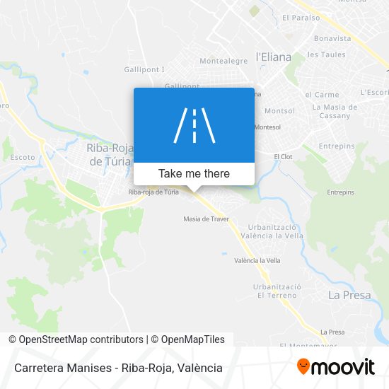 Carretera Manises - Riba-Roja map
