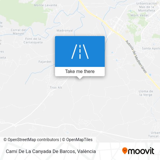 Camí De La Canyada De Barcos map