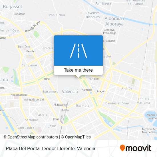 Plaça Del Poeta Teodor Llorente map