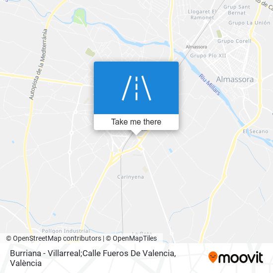 Burriana - Villarreal;Calle Fueros De Valencia map