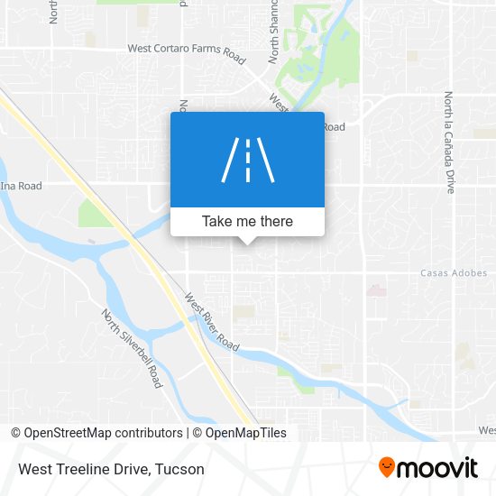 West Treeline Drive map