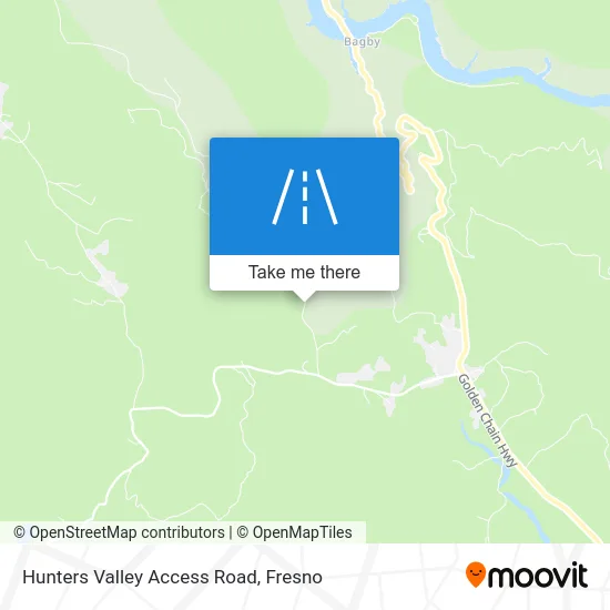 Hunters Valley Access Road map
