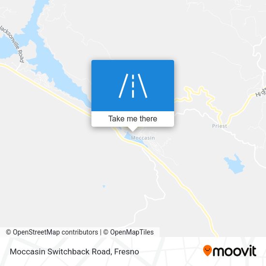 Moccasin Switchback Road map