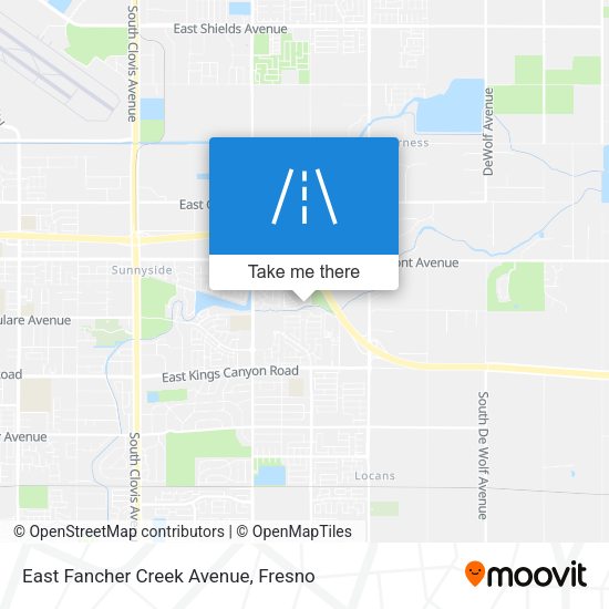East Fancher Creek Avenue map