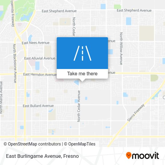 Mapa de East Burlingame Avenue