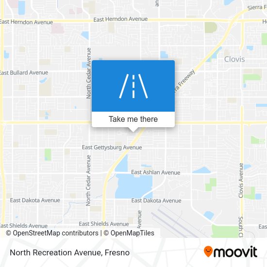 North Recreation Avenue map