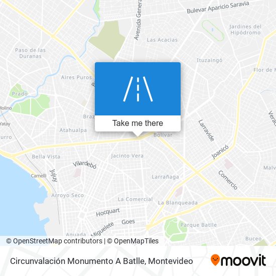 Mapa de Circunvalación Monumento A Batlle