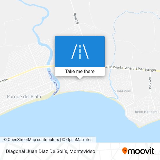Diagonal Juan Díaz De Solís map