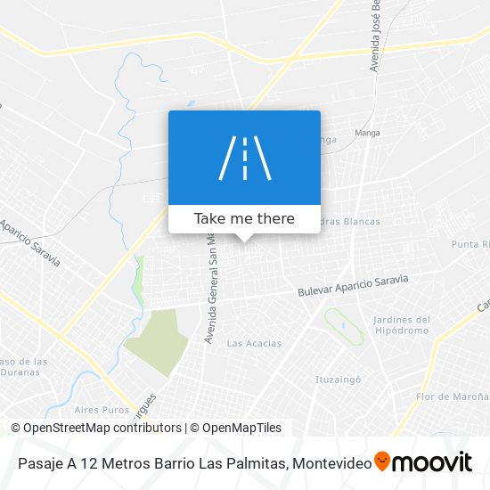 Mapa de Pasaje A 12 Metros Barrio Las Palmitas