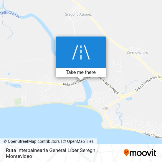 Ruta Interbalnearia General Líber Seregni map